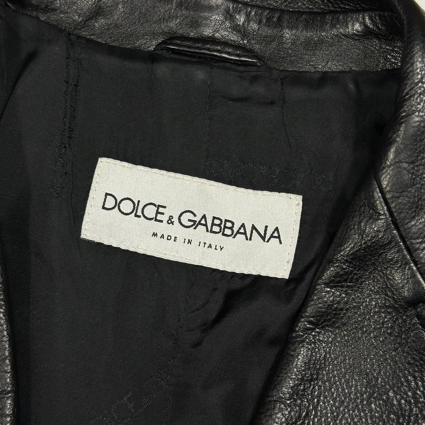 Dolce & Gabbana 00’s Leather Matrix Trench Coat Jacket - IT48 (M/L)