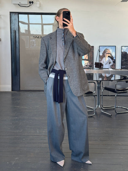 Burberry 1980s Pure Brushed Wool Single Breasted Blazer - 44R/XL