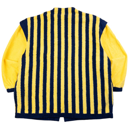 Vintage 90s Burberry Striped Terry Cloth Zip Up Jacket Size L | Large, Multicoloured