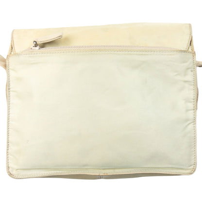 Vintage 2000s Prada Leather Crossbody Bag | O/S, Cream
