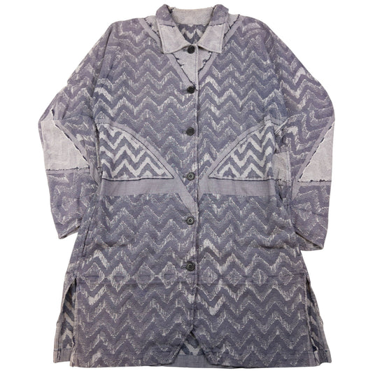 Vintage A-POC By Issey Miyake Zig Zag Button Up Jacket Womens Size L