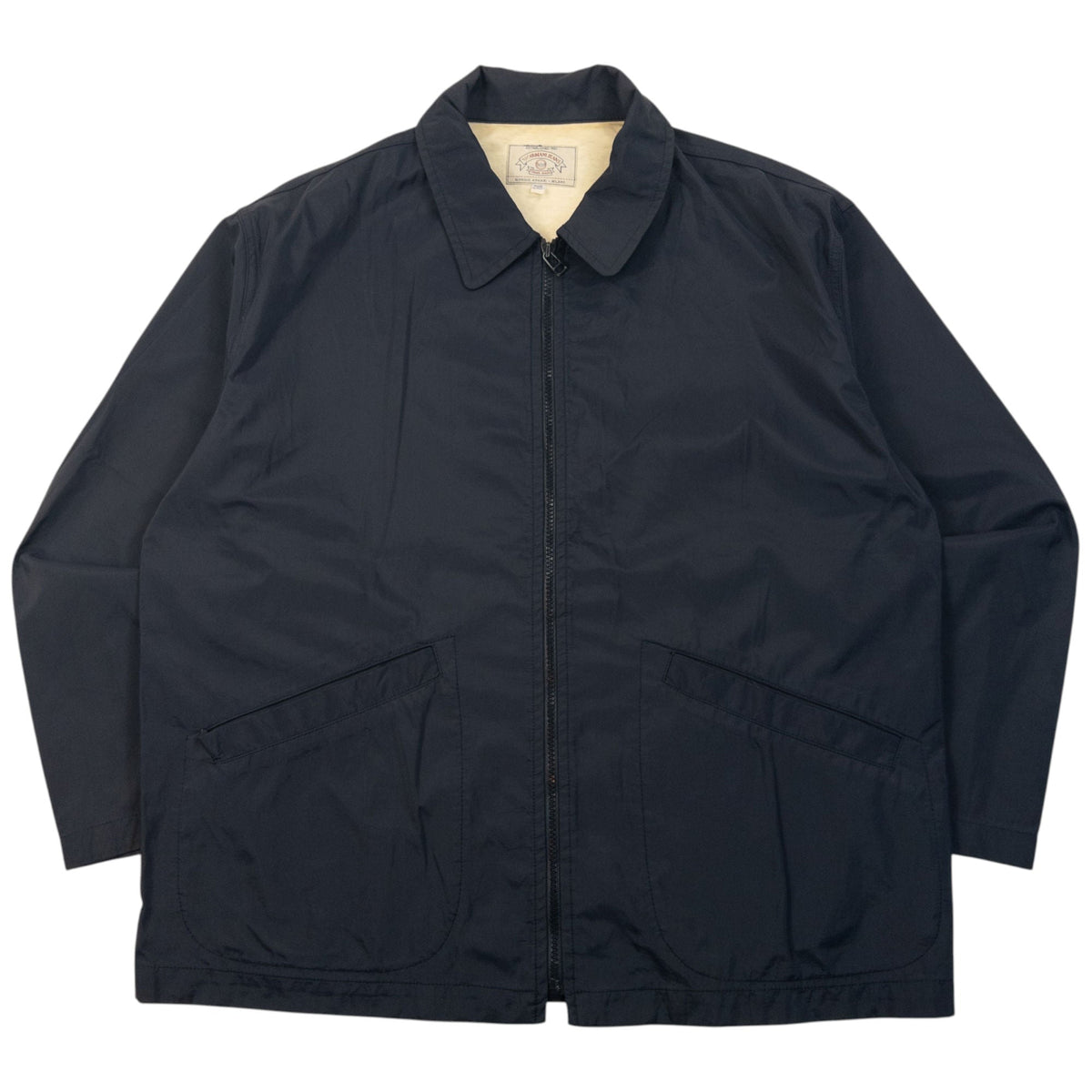 Vintage 90s Armani Jeans Zip Up Rain Jacket Size L | Large, Navy