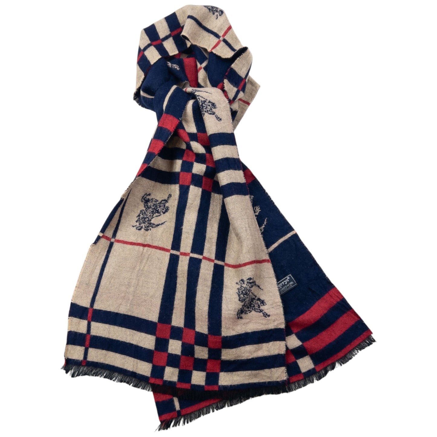 Vintage 90s Burberry Nova Check Lambswool Scarf