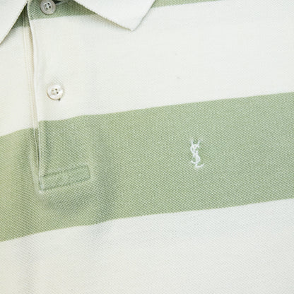 Vintage 80s YSL Yves Saint Laurent Long Sleeve Polo Shirt Size M | Medium, Multicoloured