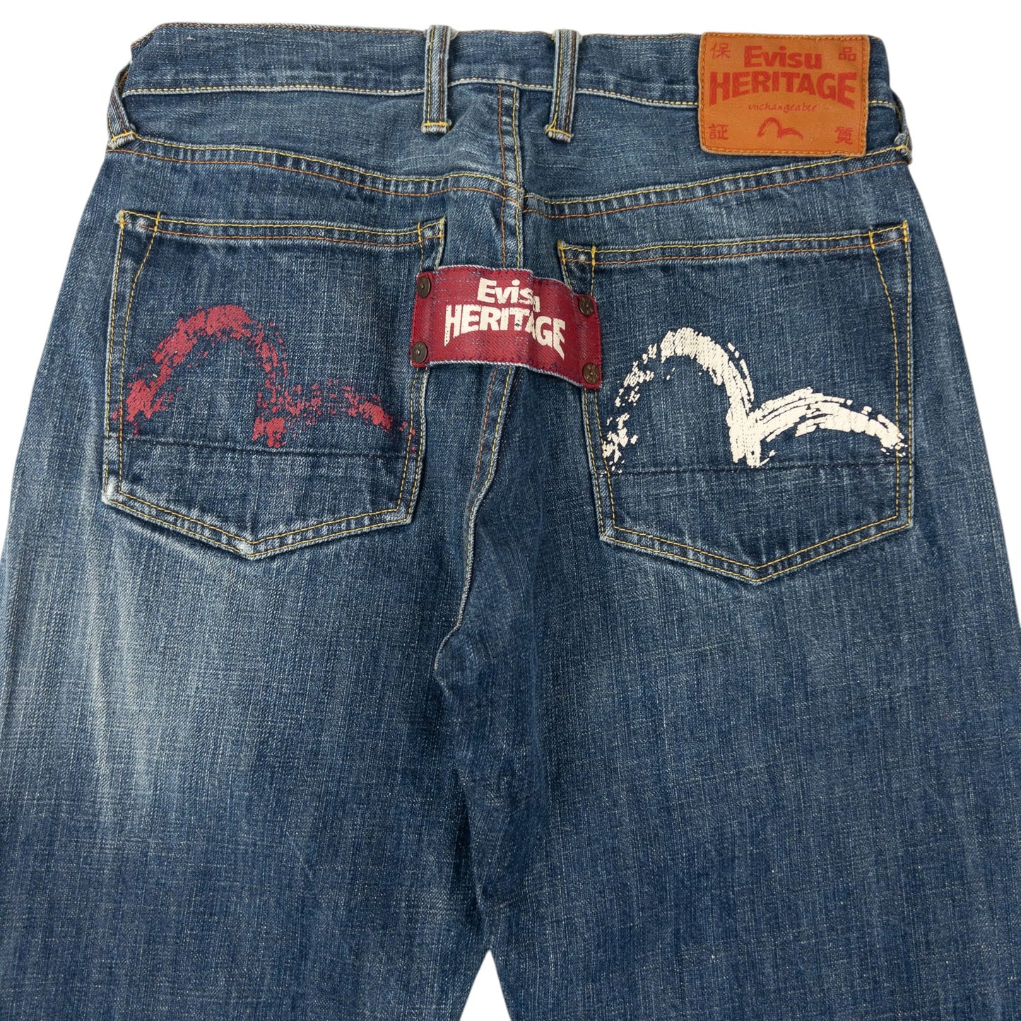 Vintage 2000s Evisu Heritage Double Gull Japanese Denim Jeans Size W30 | W30, Blue