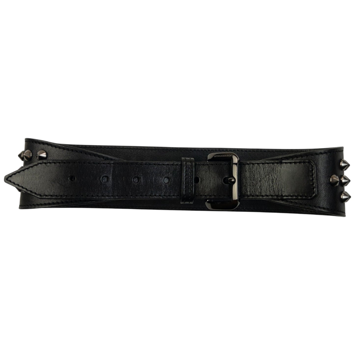 Vintage 2000s Burberry Studded Leather Belt Size S | O/S, Black