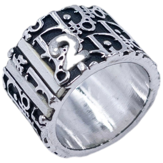 Vintage 2000s Dior By John Galliano Monogram Number Ring | O/S, Black