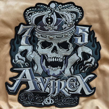 Avirex 'Rides & Rims' Leather Varsity Jacket - L
