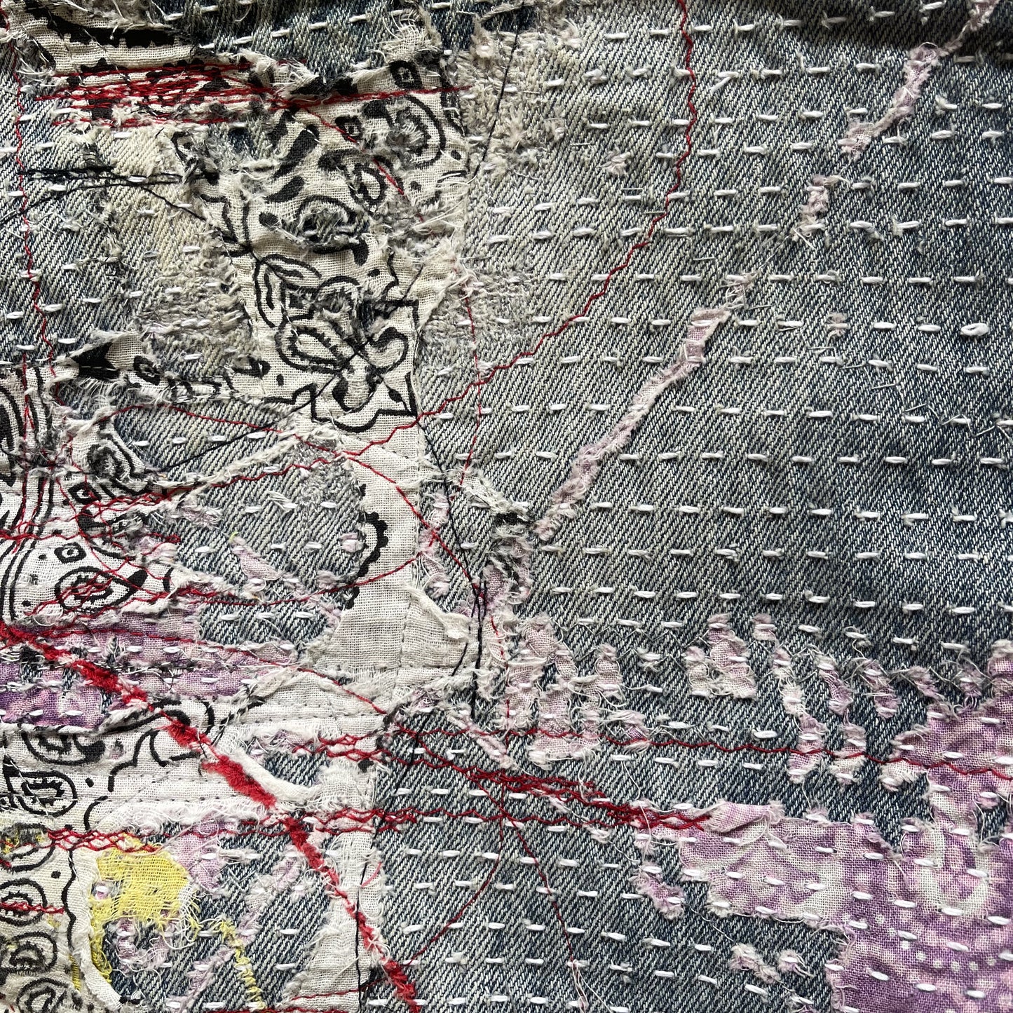 Boro Bandana Sashiko Distressed Jeans - W34"