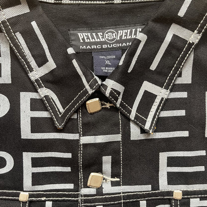 Pelle Pelle Script Full Print Denim Jacket - XL