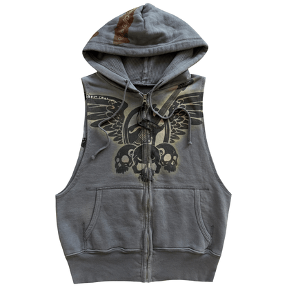 The Great China Wall 'Rocker' Sleeveless Hoodie - XS | XS, Grey