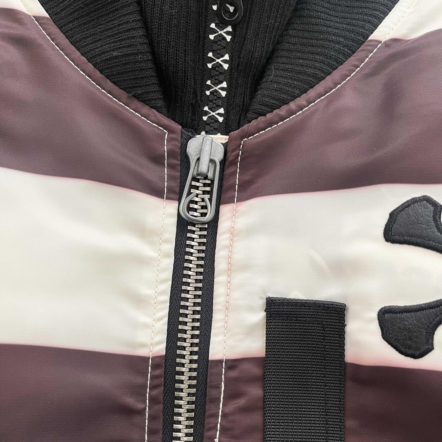 Vanson Leathers Striped Bomber Jacket - XL