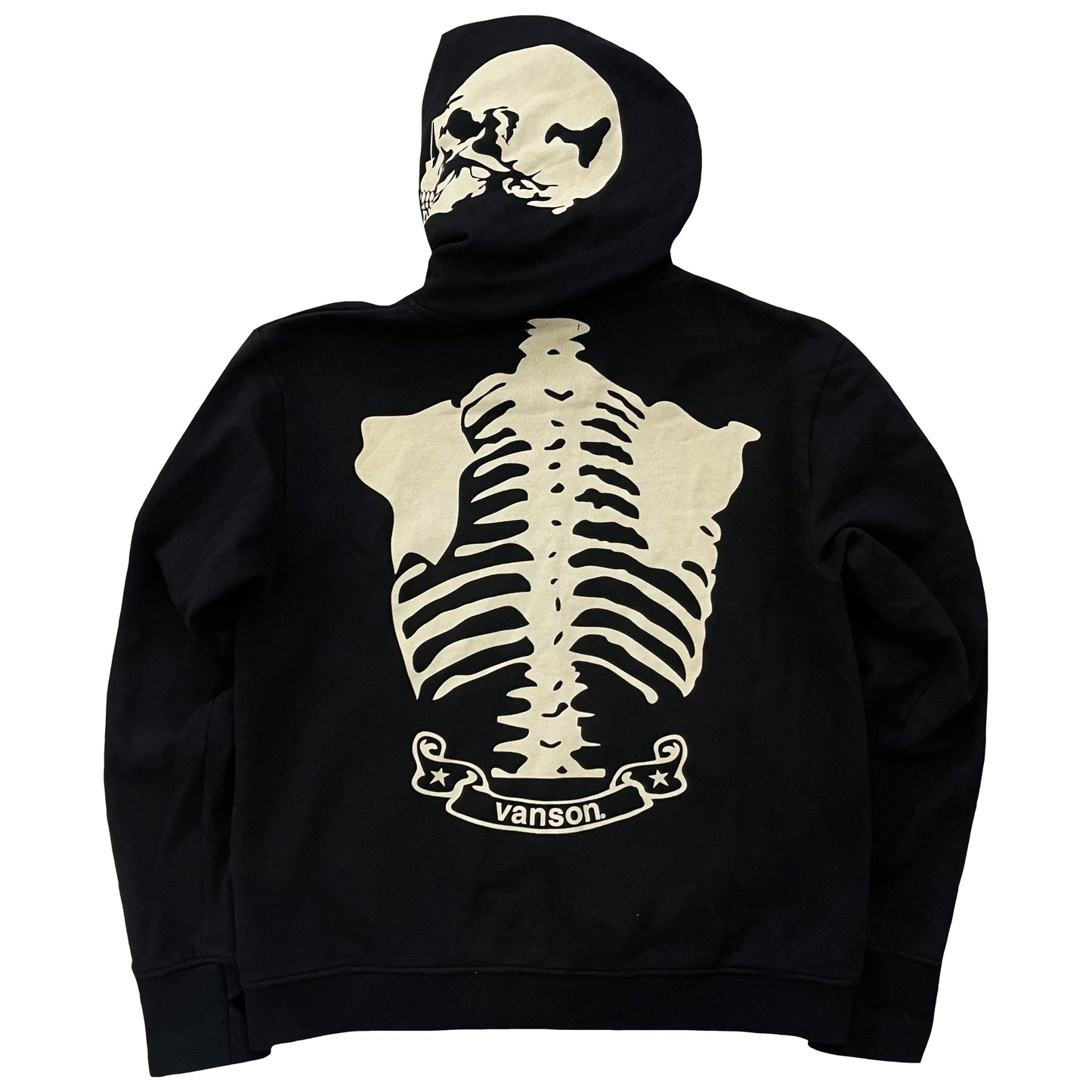 Vanson Leathers Skeleton Hoodie - XXL | XXL, Black