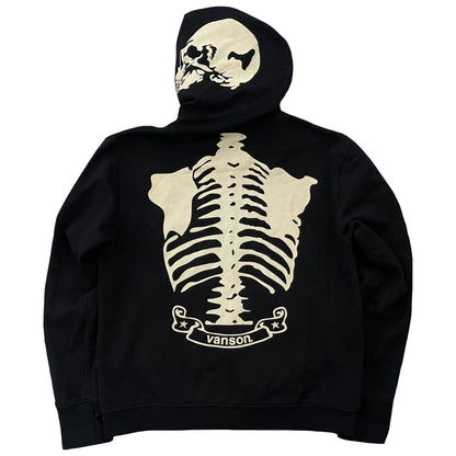Vanson Leathers Skeleton Hoodie - XXL | XXL, Black