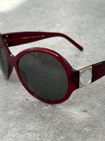 Versace 1990s Oversized Round Medusa Logo Sunglasses