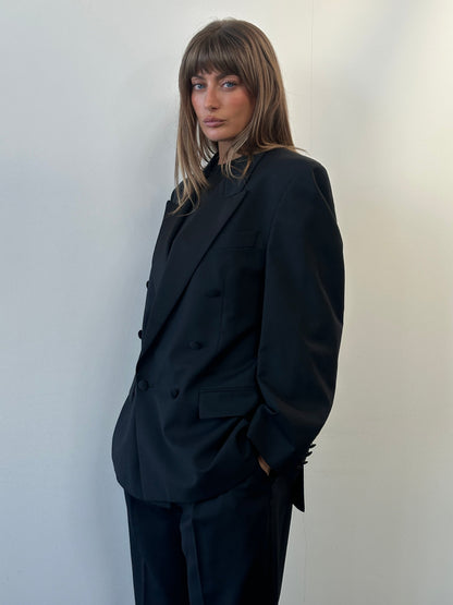 Pierre Cardin 1990s Tuxedo Pure Wool Double Breasted Suit - 42S/W33-34