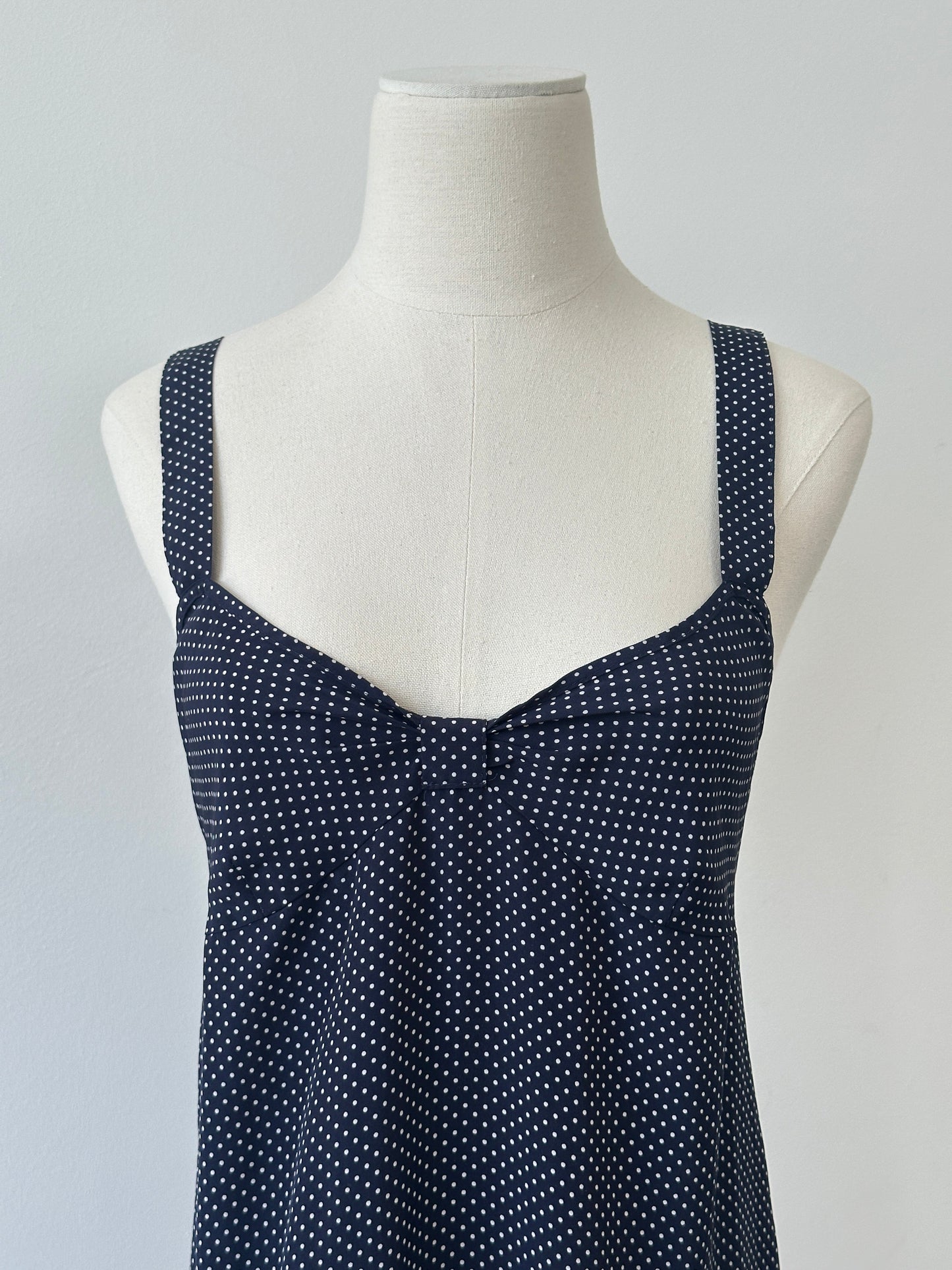 St Michael1990s Polka Dot Floor Length Slip Dress - M