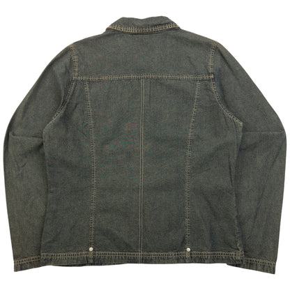 Vintage 90s Oakley Zip Up Denim Jacket Womens Size L | Large, Grey