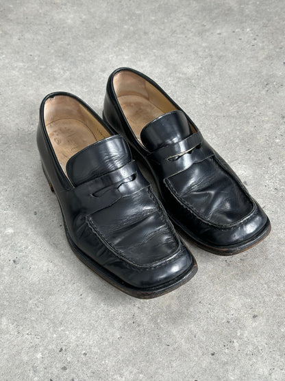 Gucci 2000s Leather Square Toe Loafers - UK 9