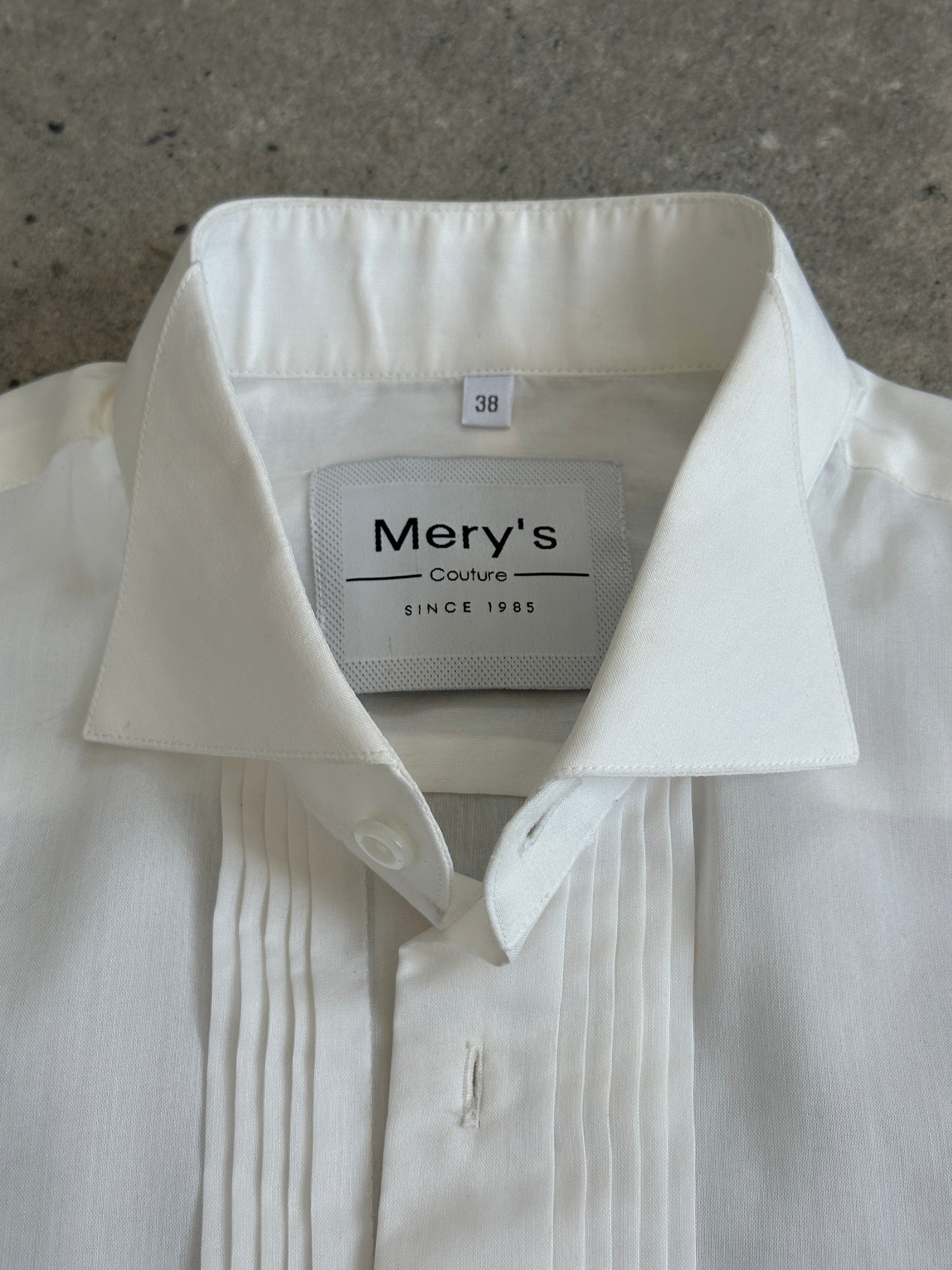 Vintage 2000s Cotton Tuxedo Dress Shirt - S