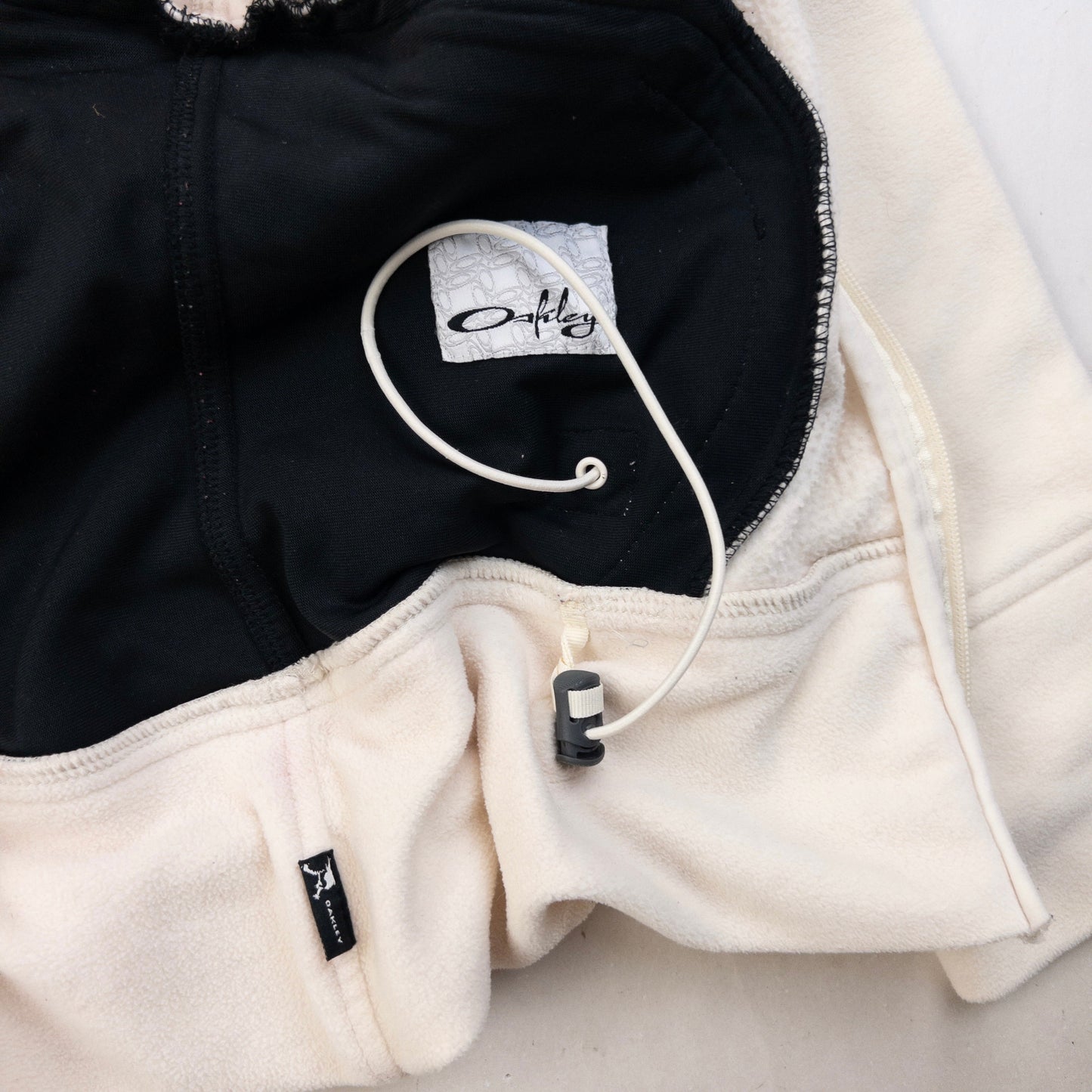 Vintage 90s Oakley Zip Up Fleece Jacket Womens Size M | Medium, Cream