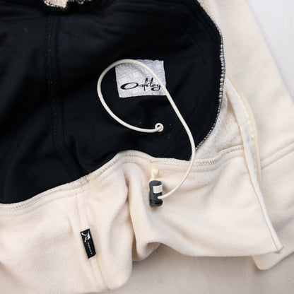 Vintage 90s Oakley Zip Up Fleece Jacket Womens Size M | Medium, Cream
