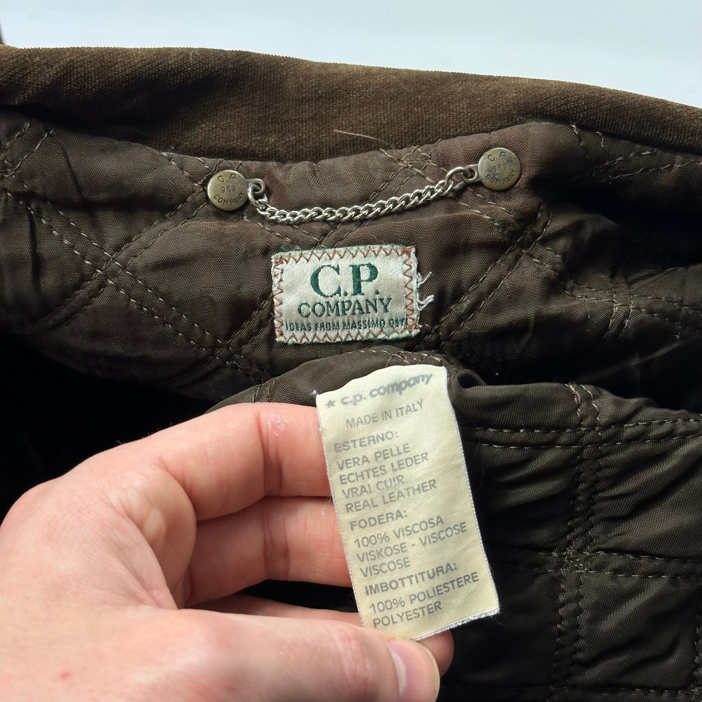 CP Company 1989 Ideas Suede Pelle Leather Quilted G-9 Flight Jacket - IT48 (L/XL) | Default Title, Multicoloured