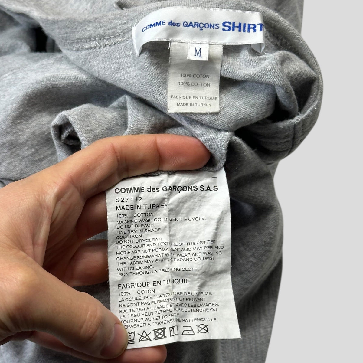 CDG SHIRT Mini Logo Cotton Grey T-shirt - M | Medium, Grey