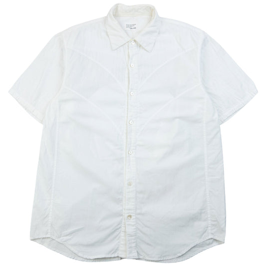 Vintage 90s Final Home By Issey Miyake Short Sleeve Button Up Shirt Size S | Small, White