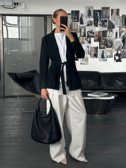 Vintage 1990s Suede Belted Jacket - S/M