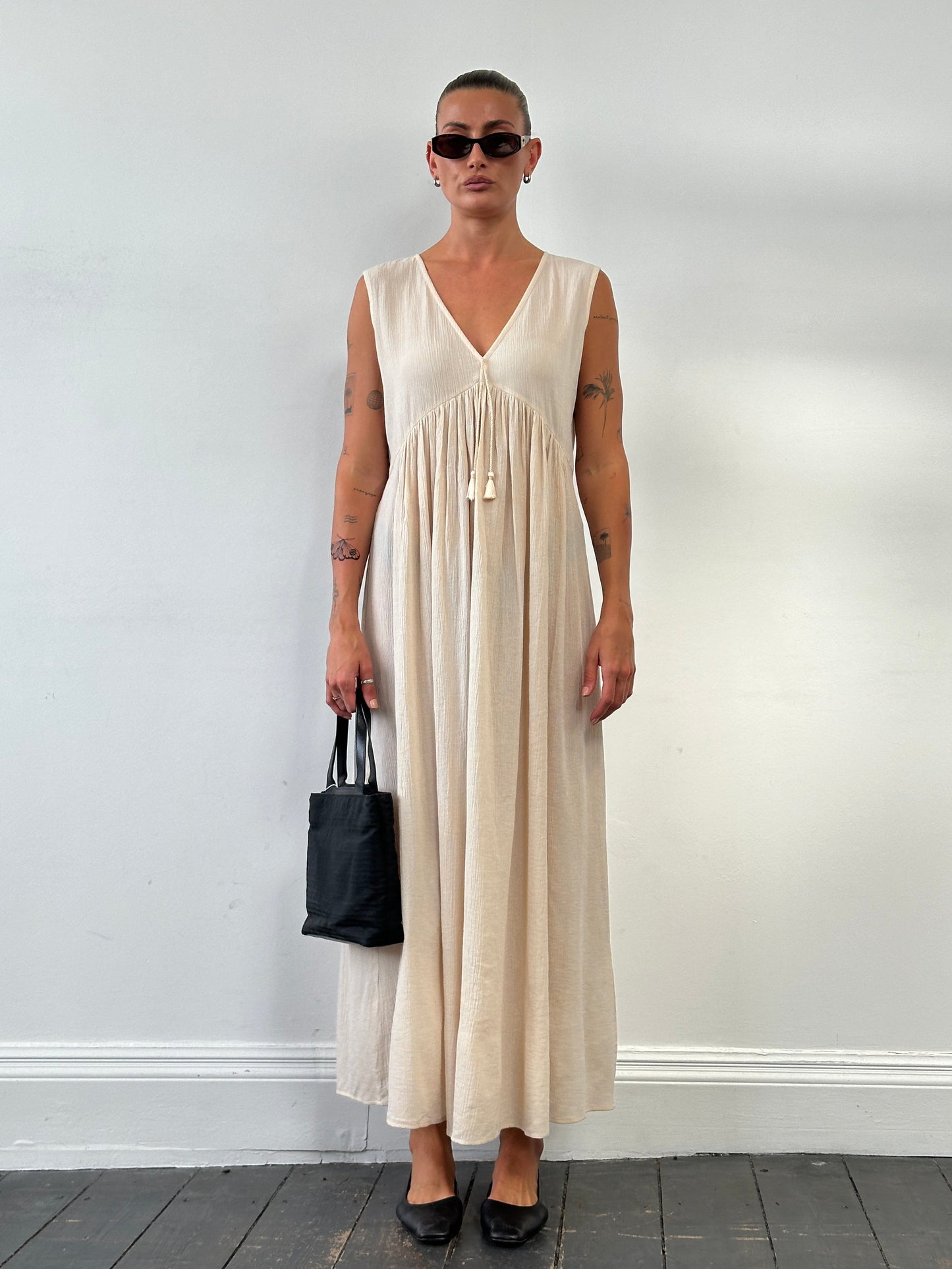 Max Mara Pure Cotton Floor Length Sun Dress - UK12