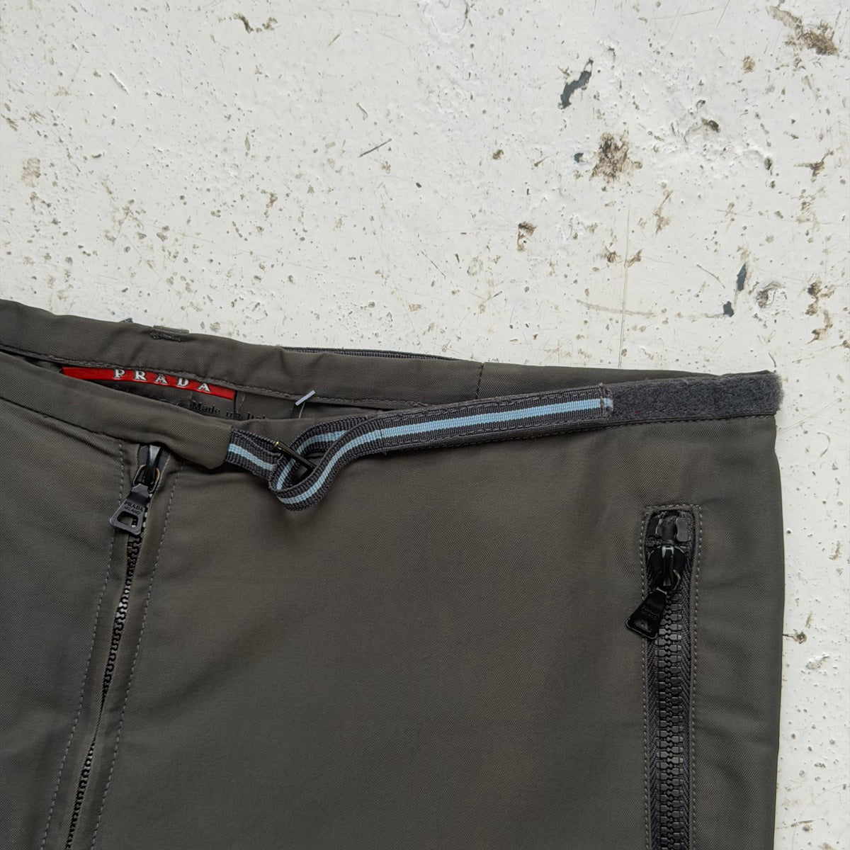 ss2000 prada sport adjustable red tab trousers | O/S, Red