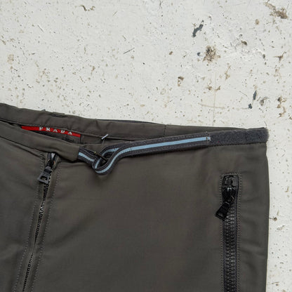 ss2000 prada sport adjustable red tab trousers | O/S, Red