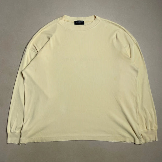 S/S 1988 Canary Yellow Marina Black Label Elastic Cotton Ribbed Ultra Light Crewneck