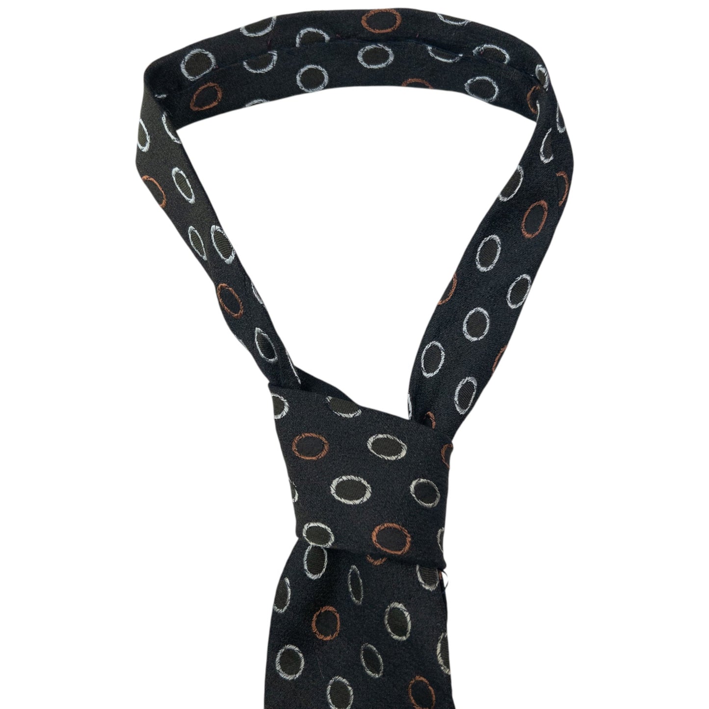 Vintage 90s Issey Miyake Spotted Silk Tie | O/S, Black