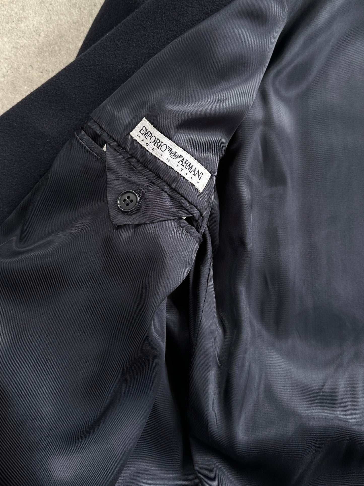 Emporio Armani 1990s Wool Cashmere Double Breasted Coat - L/XL