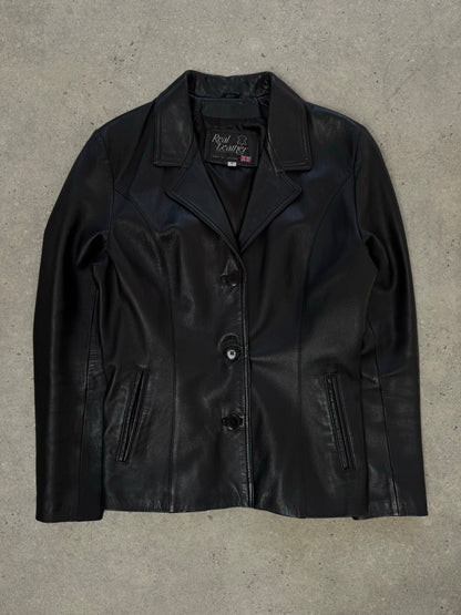 Vintage 1990s Leather Fitted Leather Jacket - S