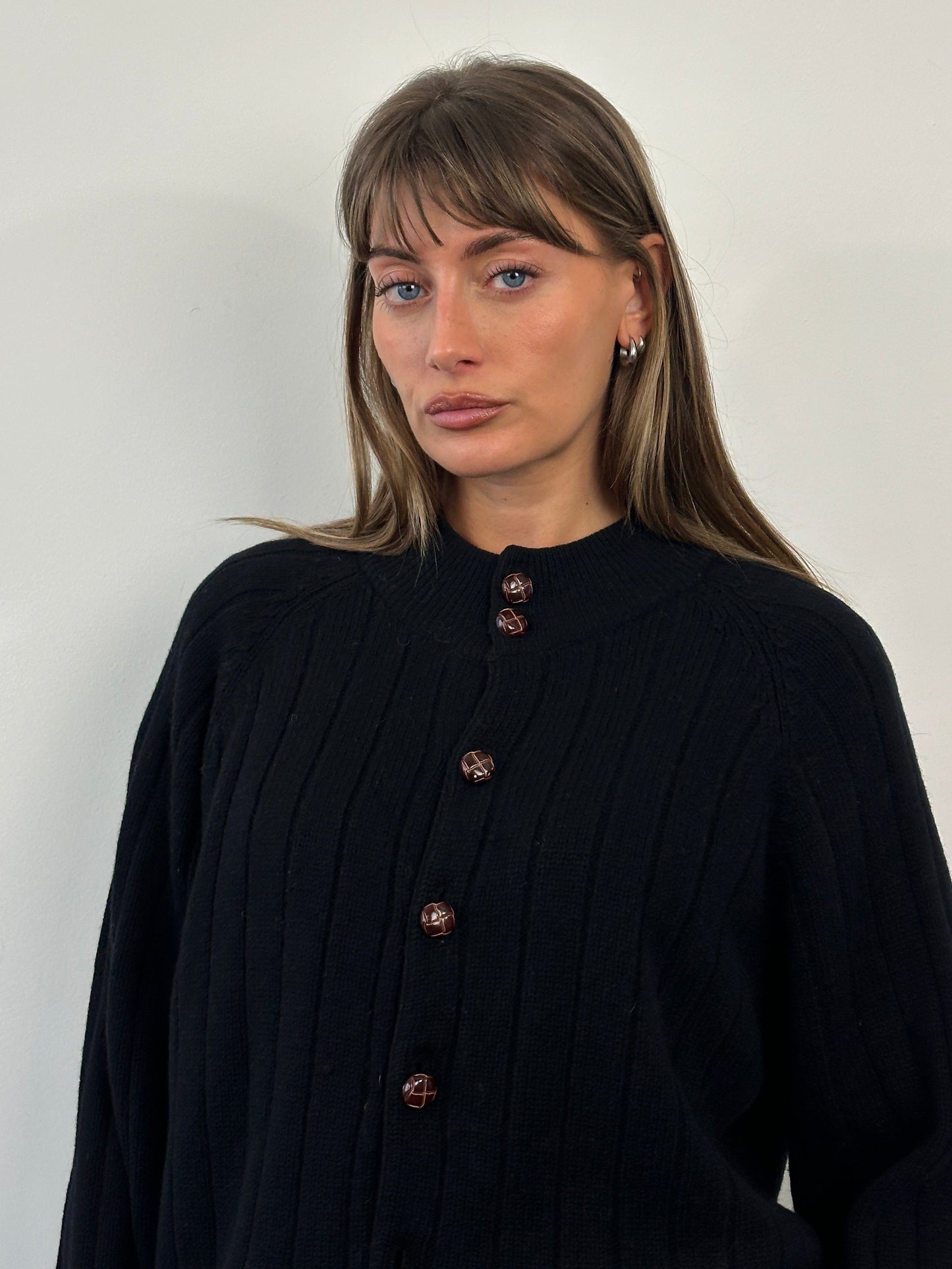 Vintage 2000s Pure Lambswool Knitted Cardigan - XL