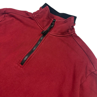 C.P. Company Red 1/4 Zip Sweatshirt