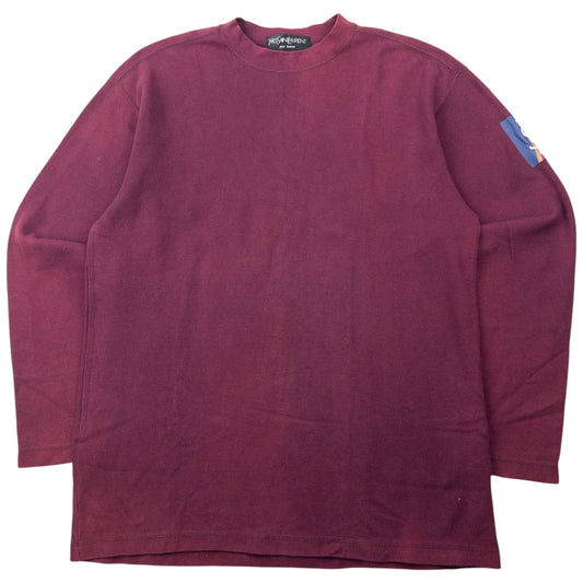 Vintage 90s YSL Yves Saint Laurent Jumper Size L | Large, Burgundy