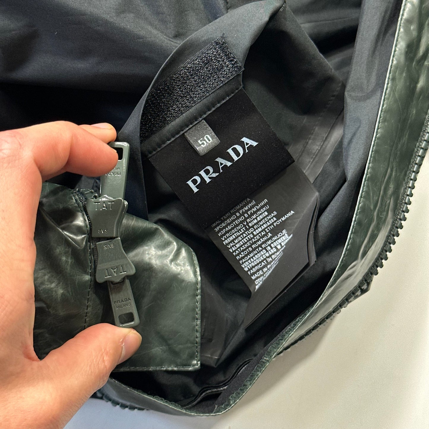 Prada Milano 2015 Taped Seam Toffee Wrapper Technical Jacket - IT50 | Default Title, Green