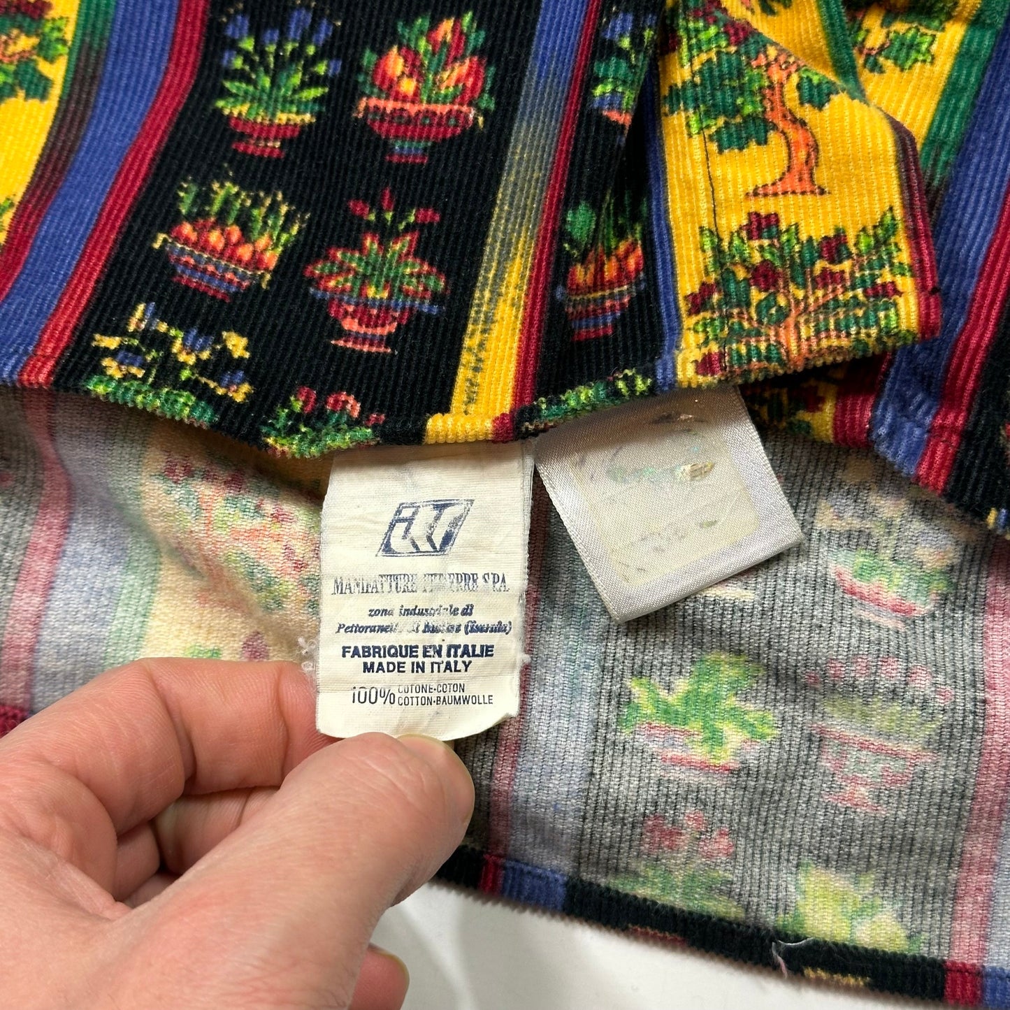 Versace Jeans Couture 1990’s Bonsai Plants Corduroy Shirt - M (L/XL) | Default Title, Red