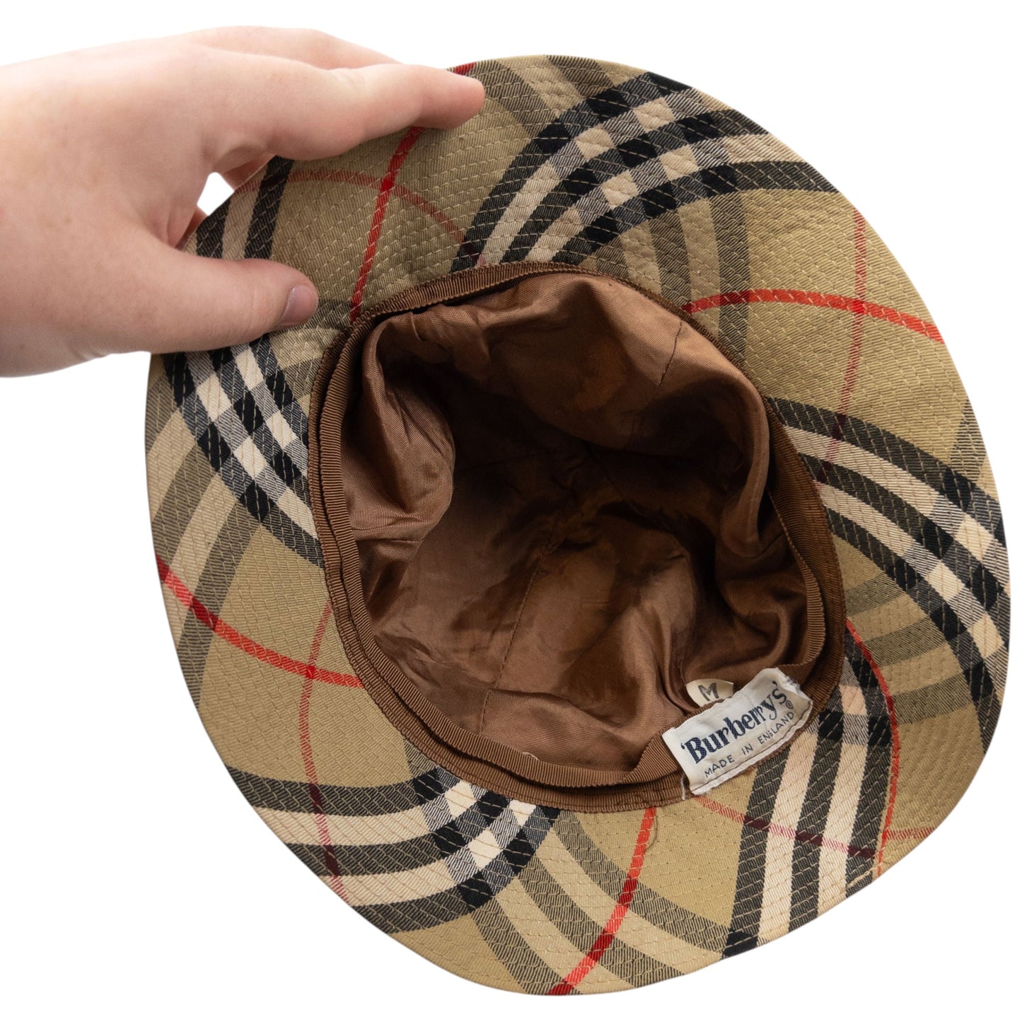 Vintage 80s Burberry Nova Check Bucket Hat Size M | O/S, Beige
