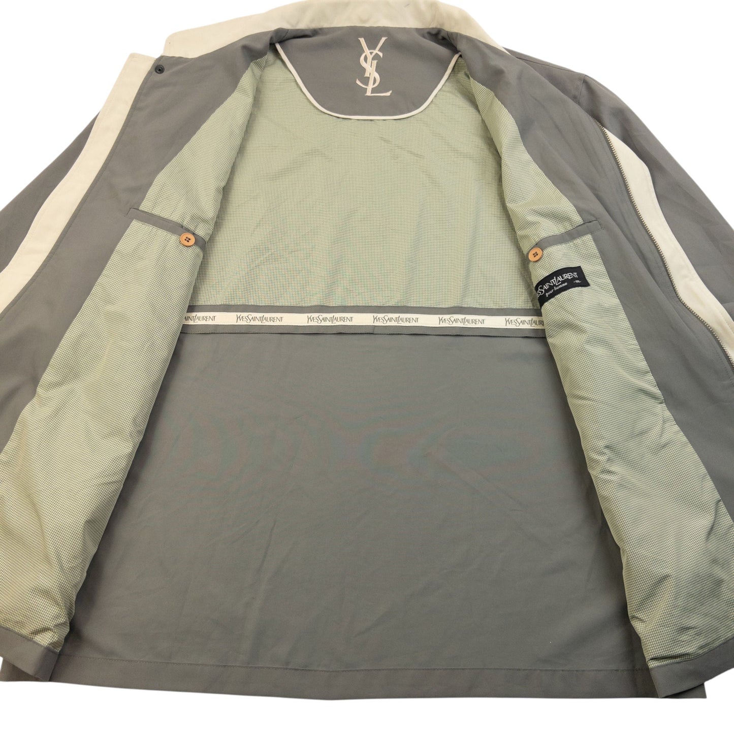 Vintage YSL Yves Saint Laurent Harrington Jacket Size L | Large, Grey
