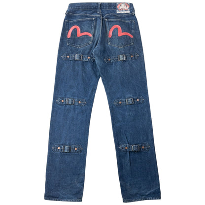 Vintage 2000s Evisu Double Gull Bondage Buckle Back Japanese Denim Jeans Size W30