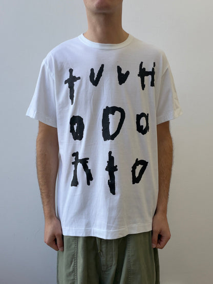Comme Des Garçons Homme Plus X Edward Goss AW23 Graphic T-Shier | Large, White
