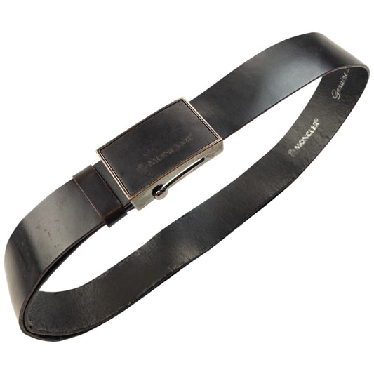 Vintage 90s Moncler Leather Belt One SIze | O/S, Black