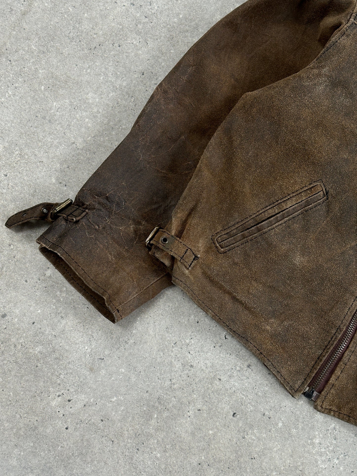 Vintage 1980s Boxy Leather Jacket - XL