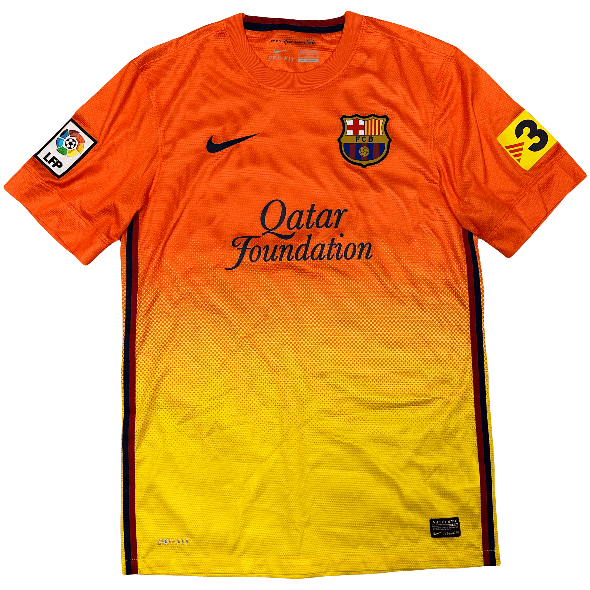 Nike Barcelona 2012/13 Away Shirt In Orange & Yellow ( S ) - Known Source