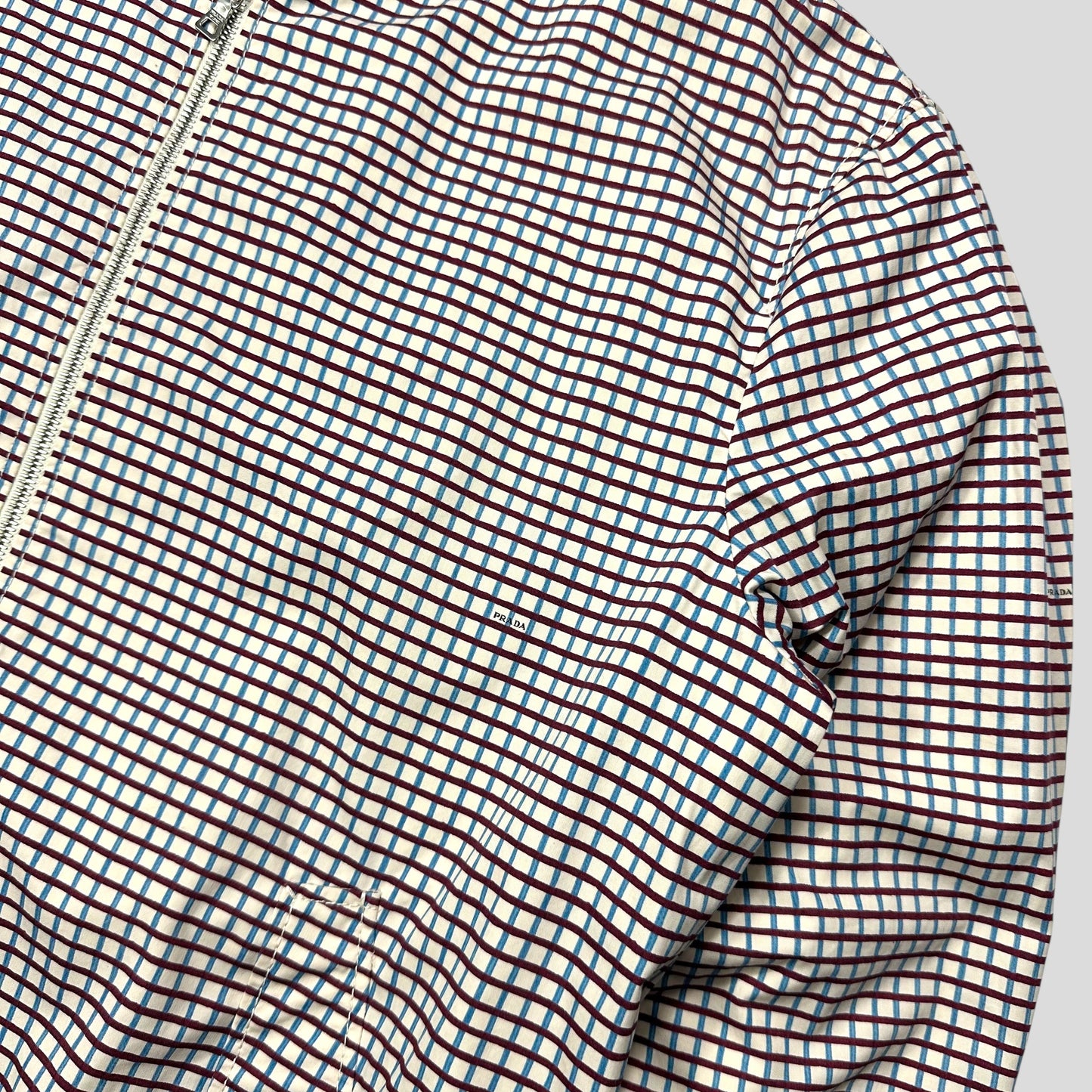 Prada SS08 Grid Checkered Multi Logo Bomber Jacket - IT52 (M/L)